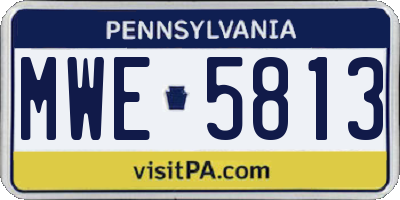 PA license plate MWE5813