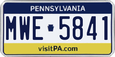 PA license plate MWE5841