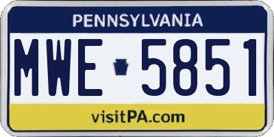 PA license plate MWE5851