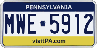 PA license plate MWE5912
