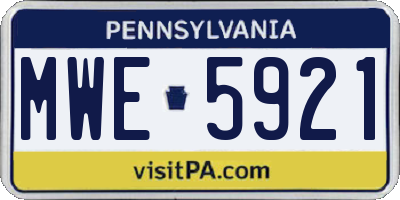 PA license plate MWE5921