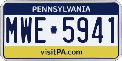 PA license plate MWE5941