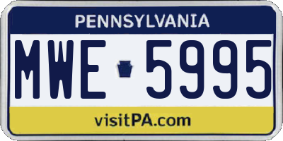 PA license plate MWE5995