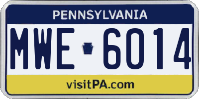 PA license plate MWE6014