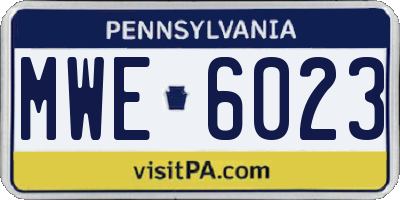 PA license plate MWE6023