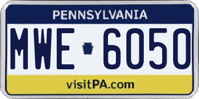 PA license plate MWE6050