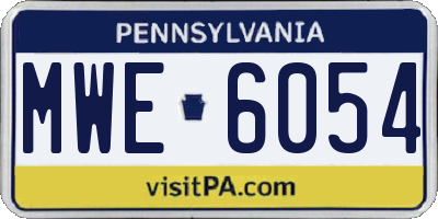 PA license plate MWE6054