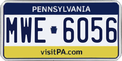 PA license plate MWE6056