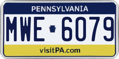 PA license plate MWE6079