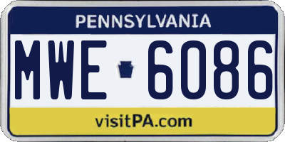 PA license plate MWE6086