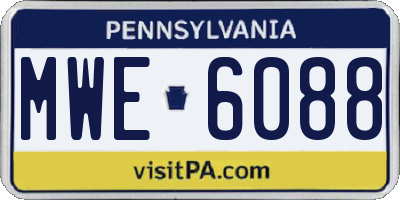 PA license plate MWE6088
