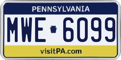 PA license plate MWE6099