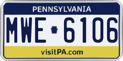 PA license plate MWE6106