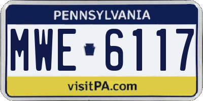 PA license plate MWE6117