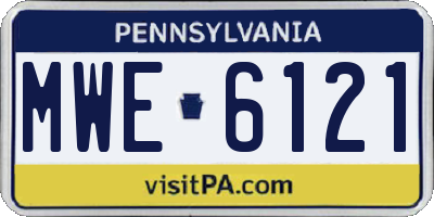 PA license plate MWE6121