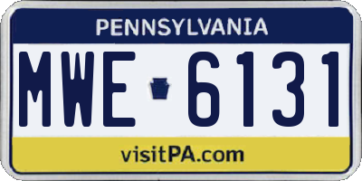 PA license plate MWE6131