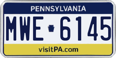 PA license plate MWE6145