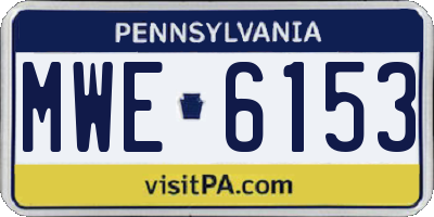 PA license plate MWE6153