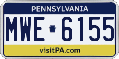 PA license plate MWE6155