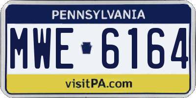 PA license plate MWE6164