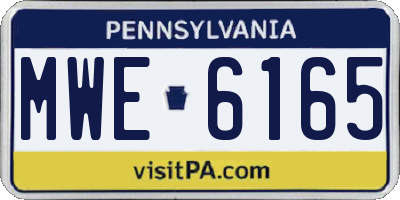 PA license plate MWE6165