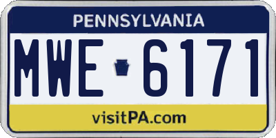 PA license plate MWE6171