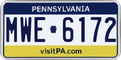 PA license plate MWE6172