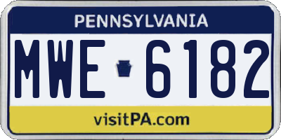 PA license plate MWE6182