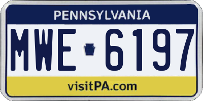 PA license plate MWE6197
