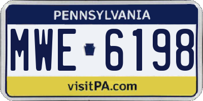 PA license plate MWE6198