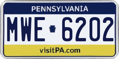 PA license plate MWE6202