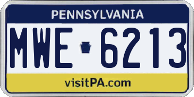 PA license plate MWE6213