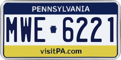 PA license plate MWE6221