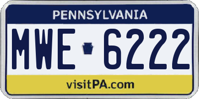 PA license plate MWE6222