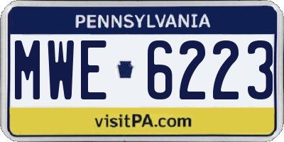 PA license plate MWE6223