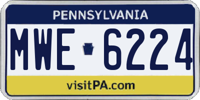 PA license plate MWE6224