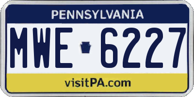PA license plate MWE6227