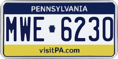 PA license plate MWE6230