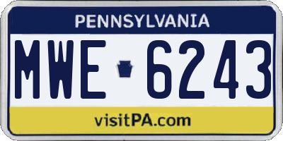 PA license plate MWE6243
