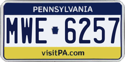PA license plate MWE6257