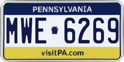 PA license plate MWE6269