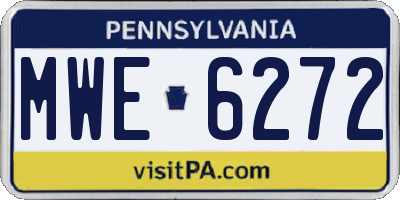 PA license plate MWE6272