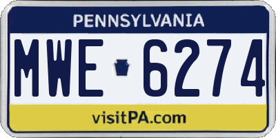 PA license plate MWE6274