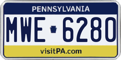 PA license plate MWE6280