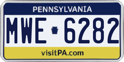 PA license plate MWE6282