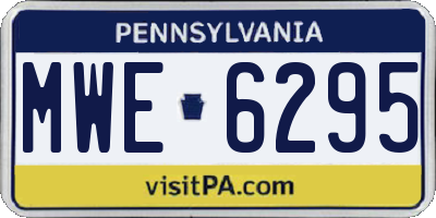 PA license plate MWE6295