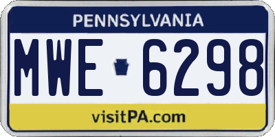 PA license plate MWE6298