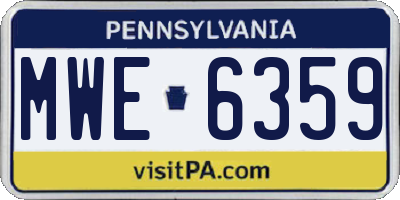 PA license plate MWE6359