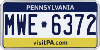 PA license plate MWE6372