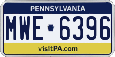 PA license plate MWE6396
